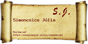 Simoncsics Júlia névjegykártya