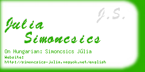 julia simoncsics business card