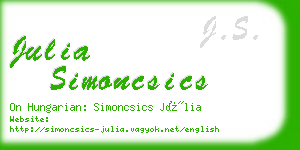 julia simoncsics business card